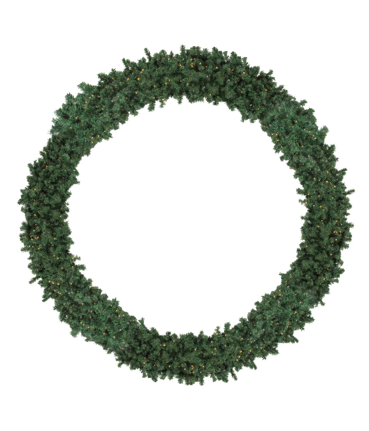  High Sierra Pine Artificial Christmas Wreathwith Pre-Lit Warm White Lights, 12ft - Green - Bonton