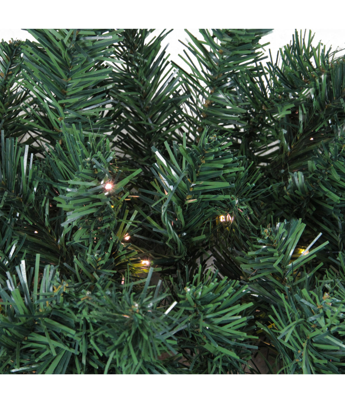  High Sierra Pine Artificial Christmas Wreathwith Pre-Lit Warm White Lights, 12ft - Green - Bonton