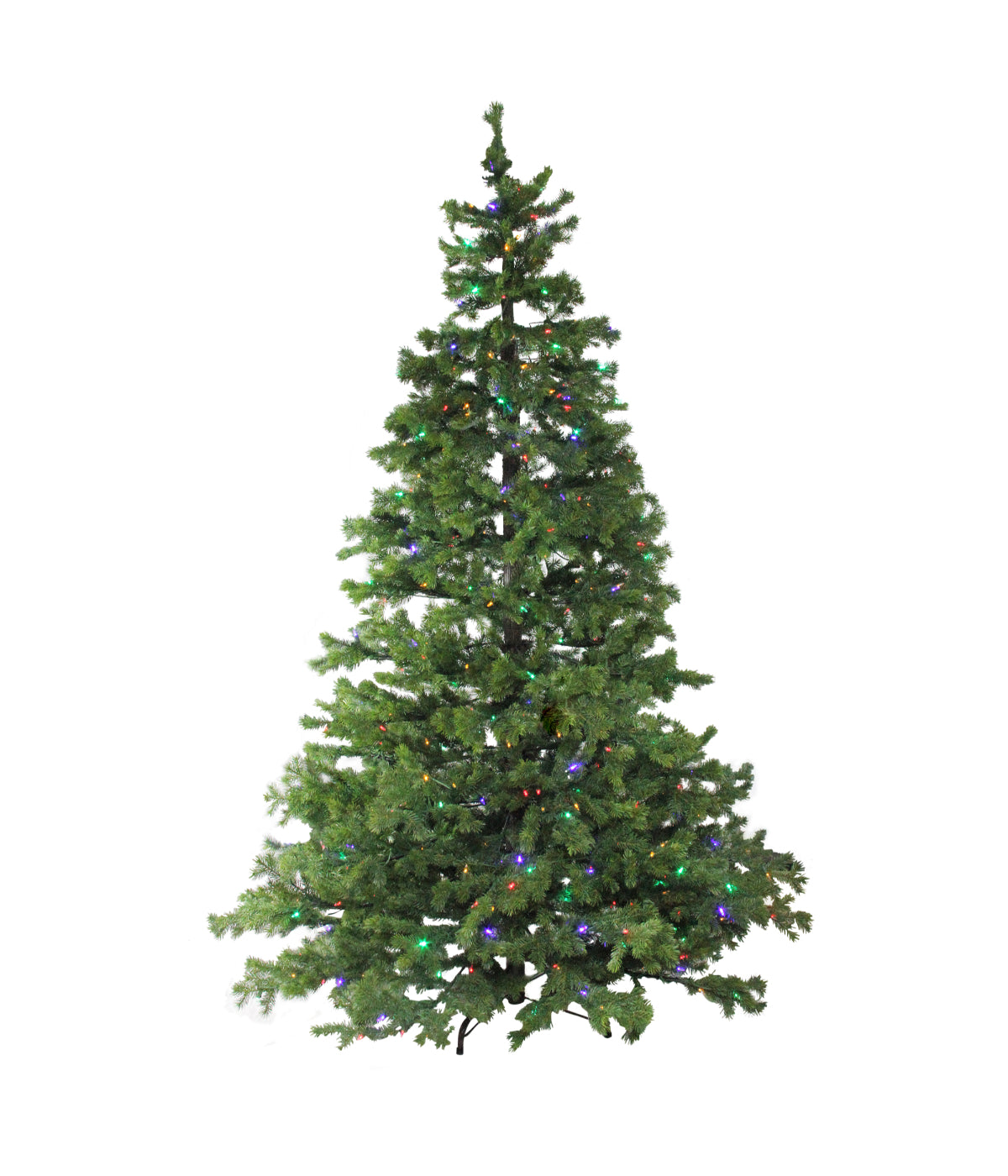  Full Layered Pine Artificial Christmas Tree with Pre-Lit Multicolor LED Lights, 7.5' - Green - Bonton