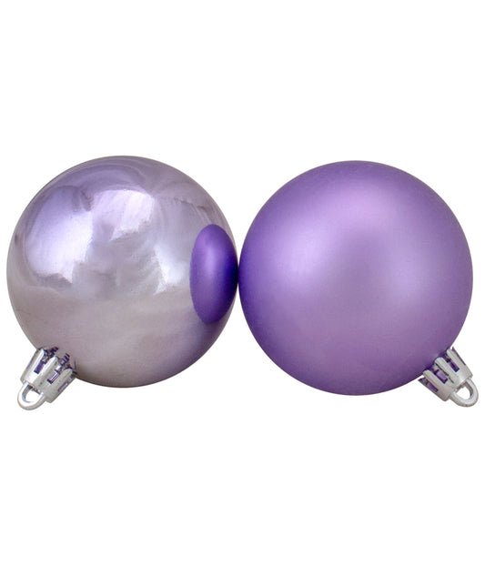 Lavender Shatterproof Christmas Ball Ornaments 60 Count, 2.5"