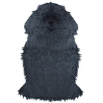 Furry Chic Faux Fur Plush Pile Area Throw Rug Blue