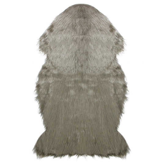 Furry Chic Faux Fur Plush Pile Area Throw Rug Brown