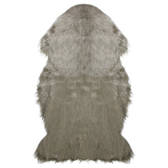 Furry Chic Faux Fur Plush Pile Area Throw Rug Brown