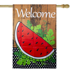 Welcome Watermelon Slice Summer Outdoor House Flag 28" X 40"