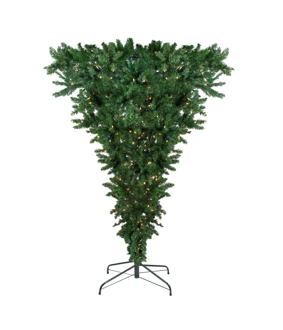  NorthLight Green Spruce Artificial Upside Down Christmas Tree with Pre-Lit Clear Lights, 7.5' - Green - Bonton