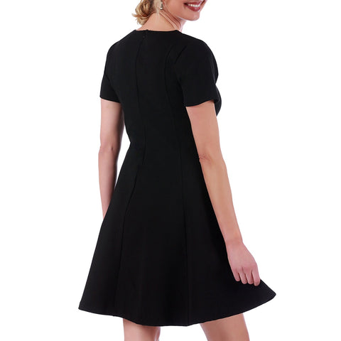 InstantFigure Curvy Plus Size Short V-Neck Panel Dress 16808MC
