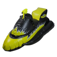 51" Yellow and Black Shark Inflatable Wet-Ski Pool Squirter With Gripped Handles