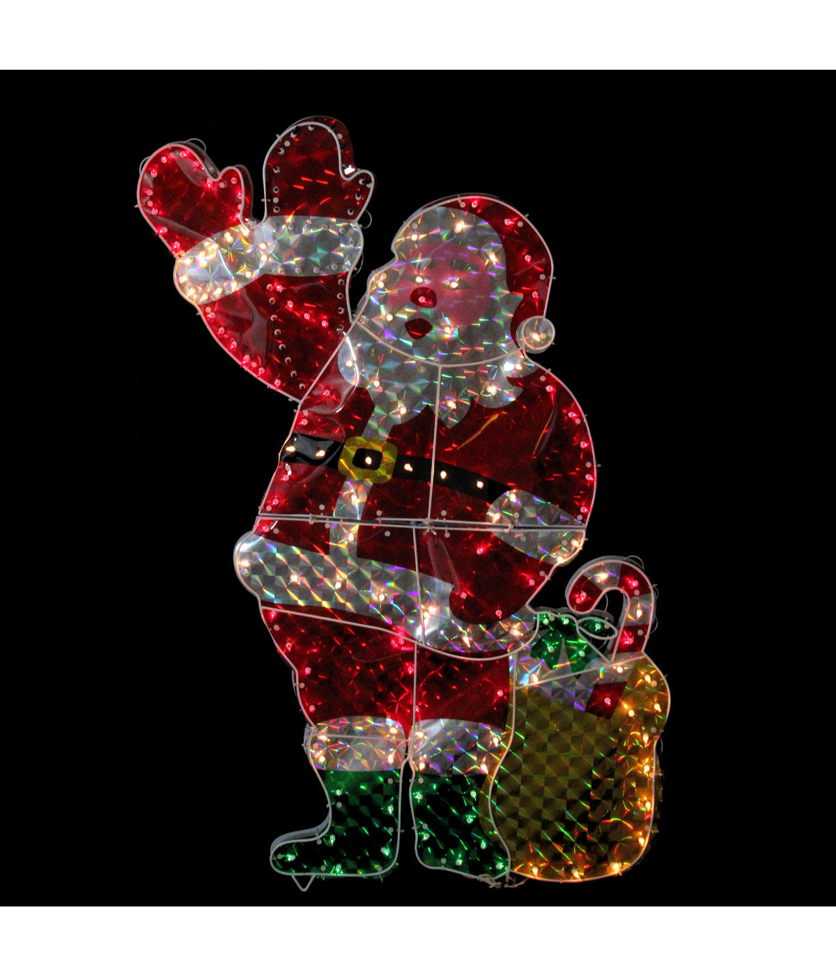  Holographic Lighted Waving Santa Claus Outdoor Christmas Decoration, 48