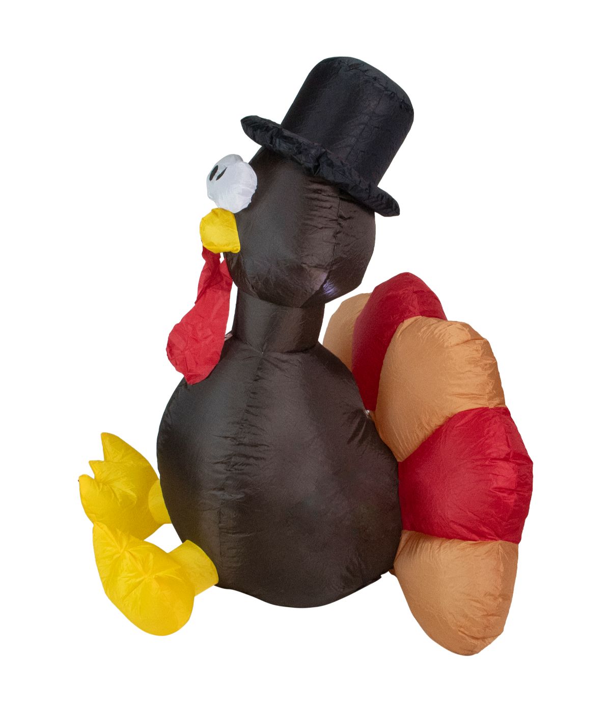  Red and Brown Inflatable Lighted Thanksgiving Turkey Outdoor Decor Red - Red - Bonton