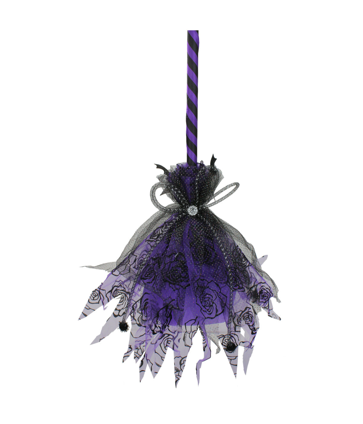  Witches Animated Halloween Broom - Purple - Bonton