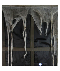 Pre-Lit Ghostly Window with Tattered Curtain Halloween Decor