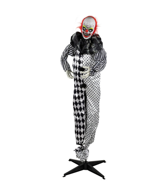 Standing Clown with Glowing Eyes Animated Halloween Decoration