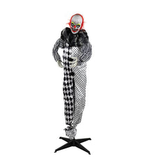 Standing Clown with Glowing Eyes Animated Halloween Decoration