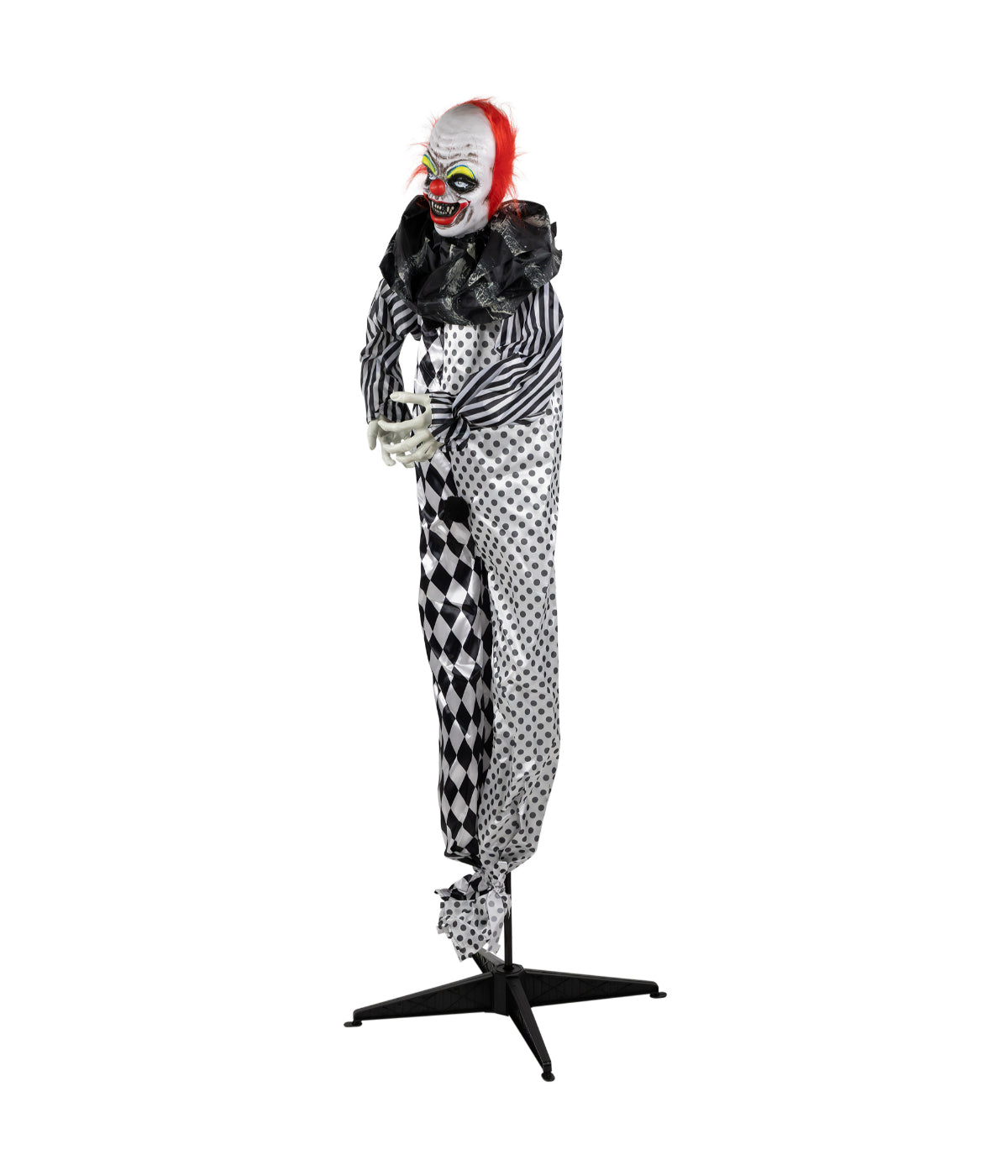 Standing Clown with Glowing Eyes Animated Halloween Decoration