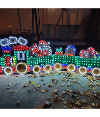 Holographic LED Lighted Motion Train Set Outdoor Christmas Decoration 4 Piece Set