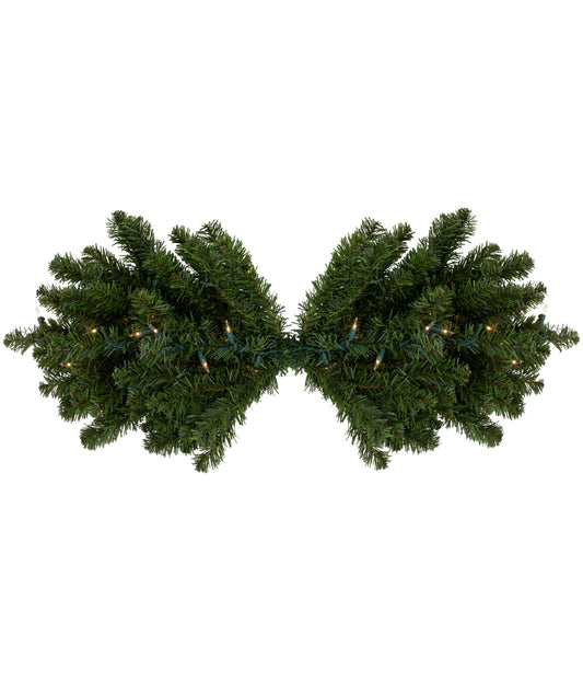 Canadian Pine Artificial Christmas Swag with Pre-Lit Clear Lights, 32"