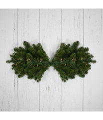 Canadian Pine Artificial Christmas Swag with Pre-Lit Clear Lights, 32"