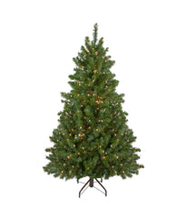 Canadian Pine Artificial Christmas Tree with Pre-Lit Clear Lights, 5'