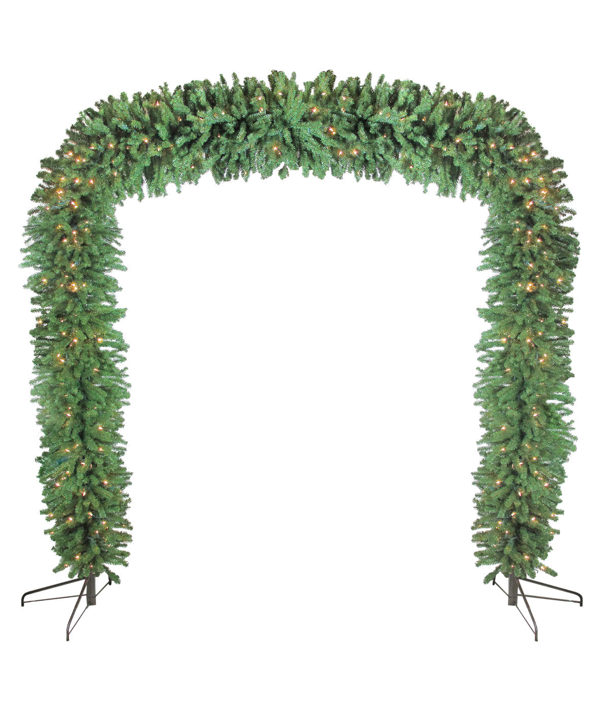  Pine Artificial Christmas Archway Decoration with Pre-Lit Clear Lights, 9' x 8' - Green - Bonton