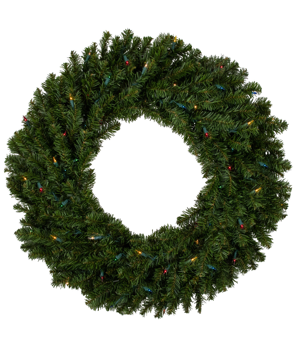 Canadian Pine Artificial Christmas Wreath with Pre-Lit Multi Lights, 30"