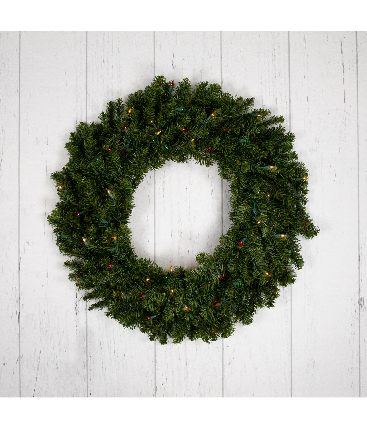 Canadian Pine Artificial Christmas Wreath with Pre-Lit Multi Lights, 30"