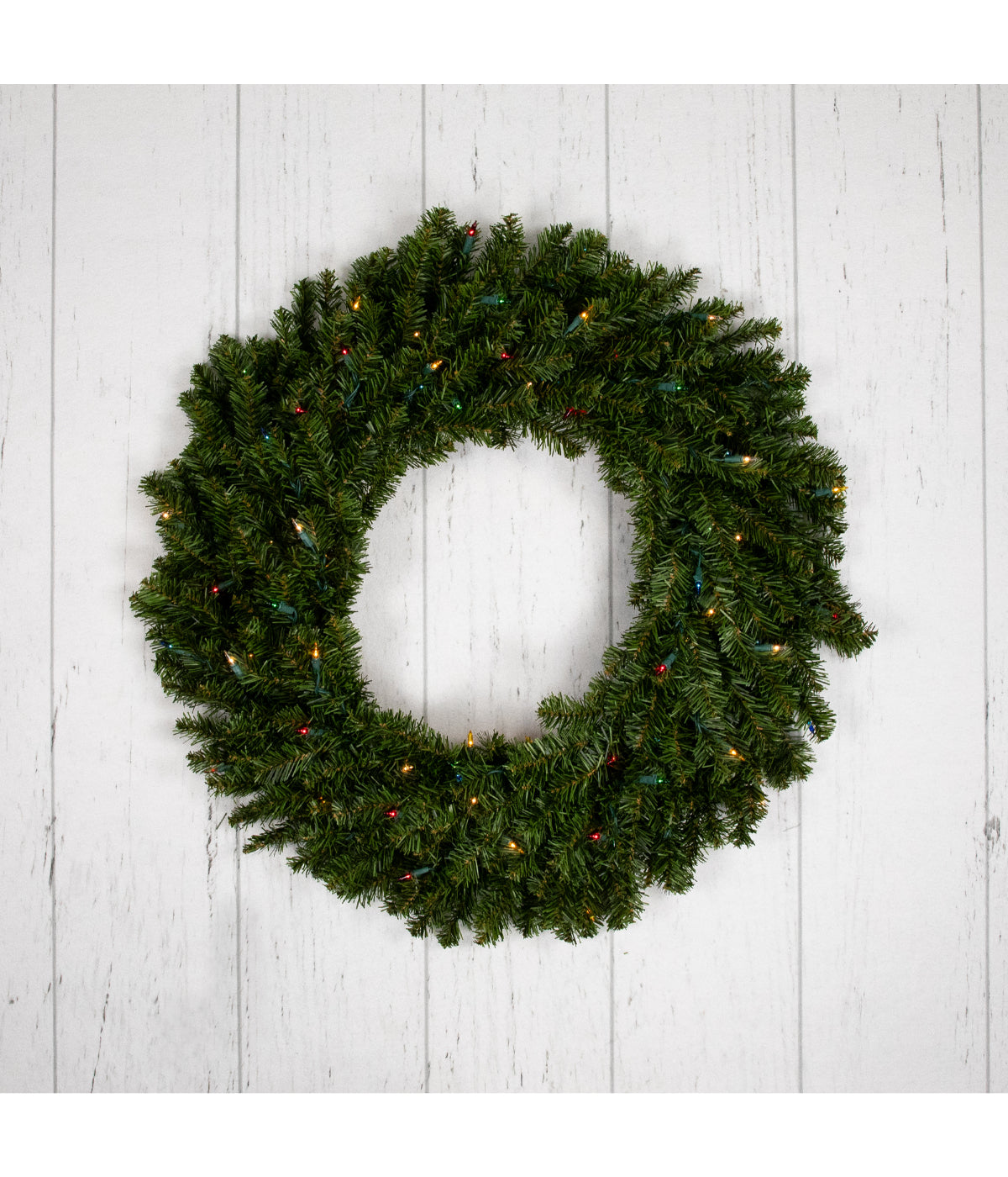  Canadian Pine Artificial Christmas Wreath with Pre-Lit Multi Lights, 30