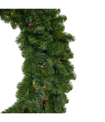 Canadian Pine Artificial Christmas Wreath with Pre-Lit Clear Lights, 48"