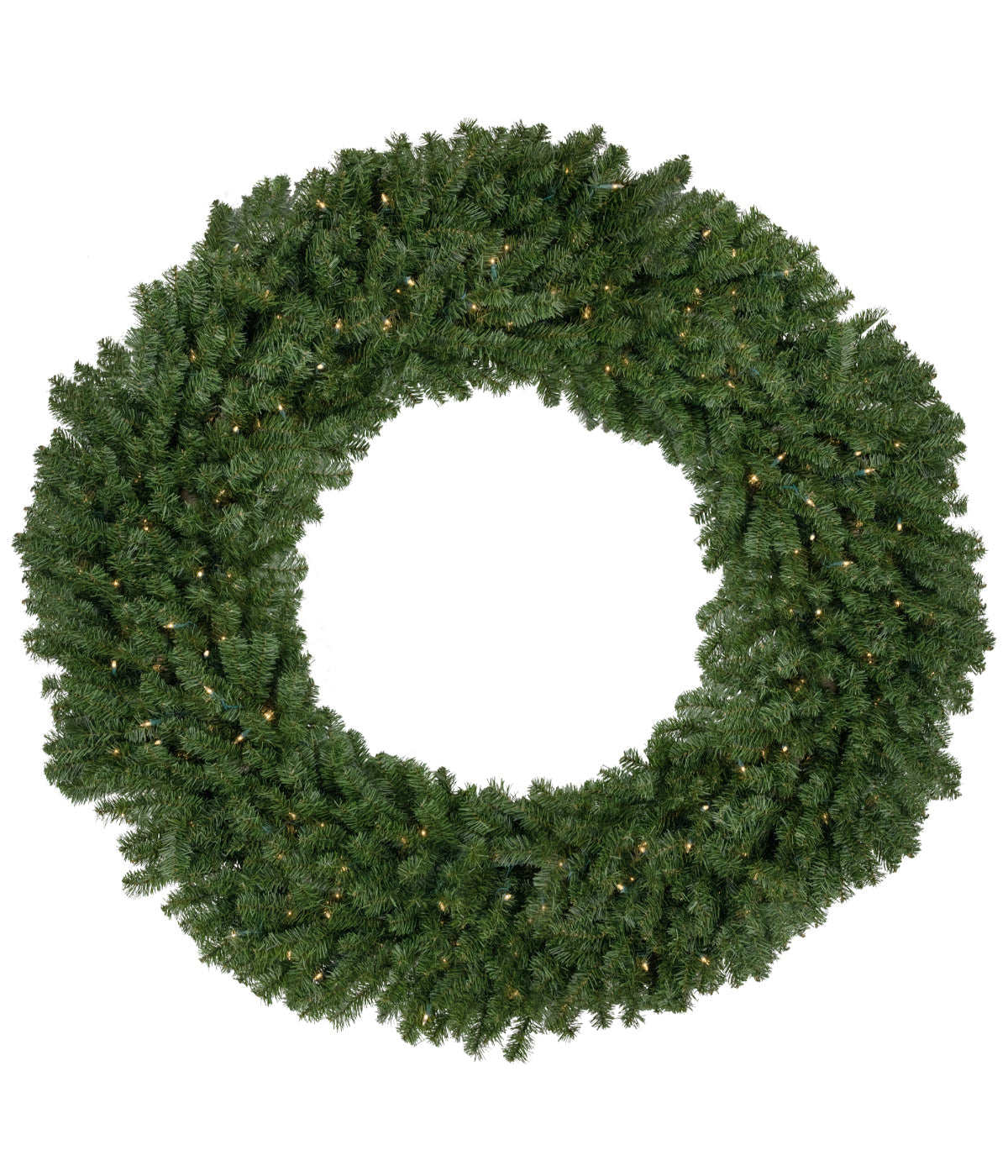  NorthLight Canadian Pine Artificial Christmas Wreath with Pre-Lit Clear Lights, 5' - Green - Bonton