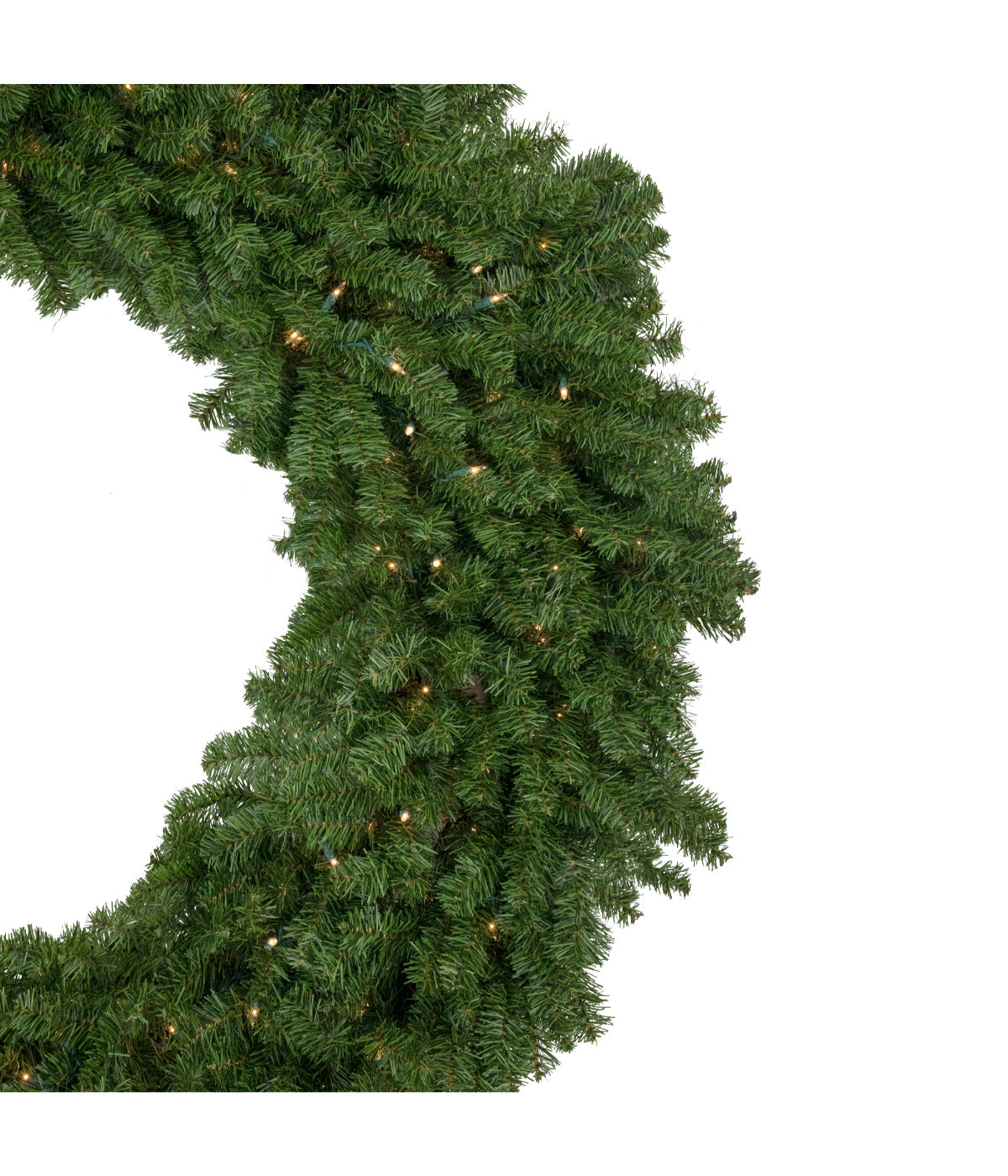  NorthLight Canadian Pine Artificial Christmas Wreath with Pre-Lit Clear Lights, 5' - Green - Bonton