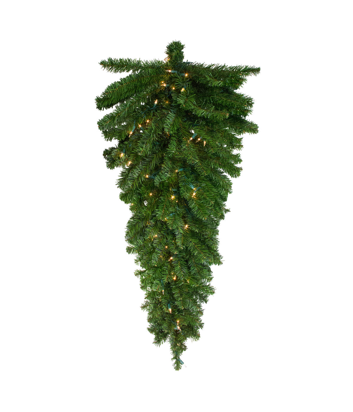  Canadian Pine Artificial Christmas Teardrop Door Swag with Pre-Lit Clear Lights, 42