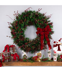 Royal Oregon Pine Artificial Christmas Wreath with Clear Lights, 48"