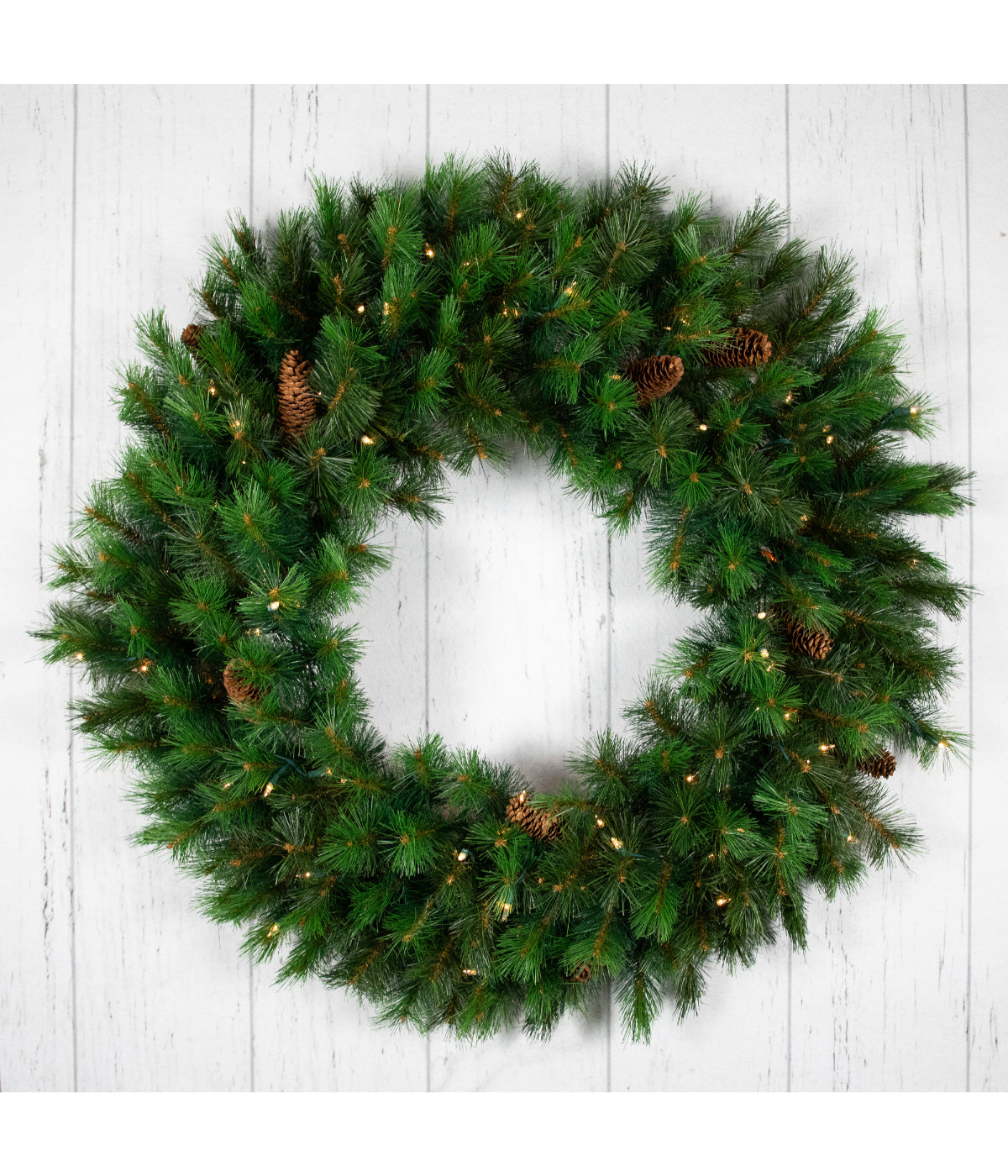  Royal Oregon Pine Artificial Christmas Wreath with Clear Lights, 48