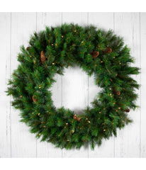 Royal Oregon Pine Artificial Christmas Wreath with Clear Lights, 48"