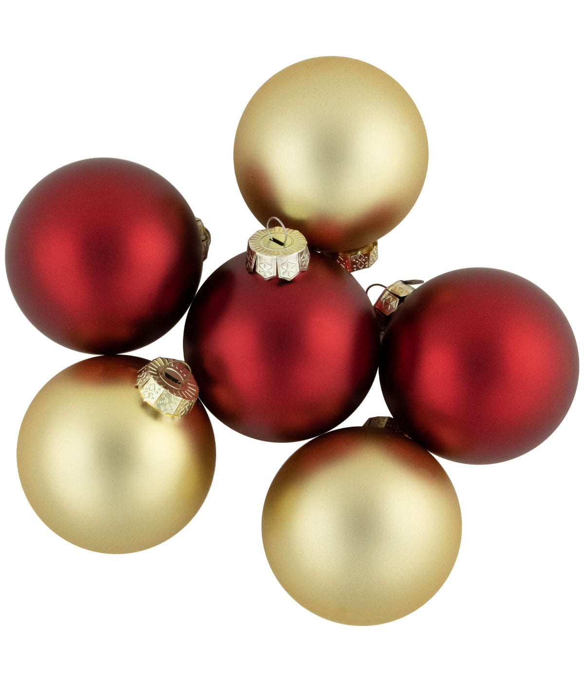  Red & Gold Matte Glass Christmas Ball Ornaments 72 Count, 4