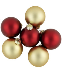 Red & Gold Matte Glass Christmas Ball Ornaments 72 Count, 4"