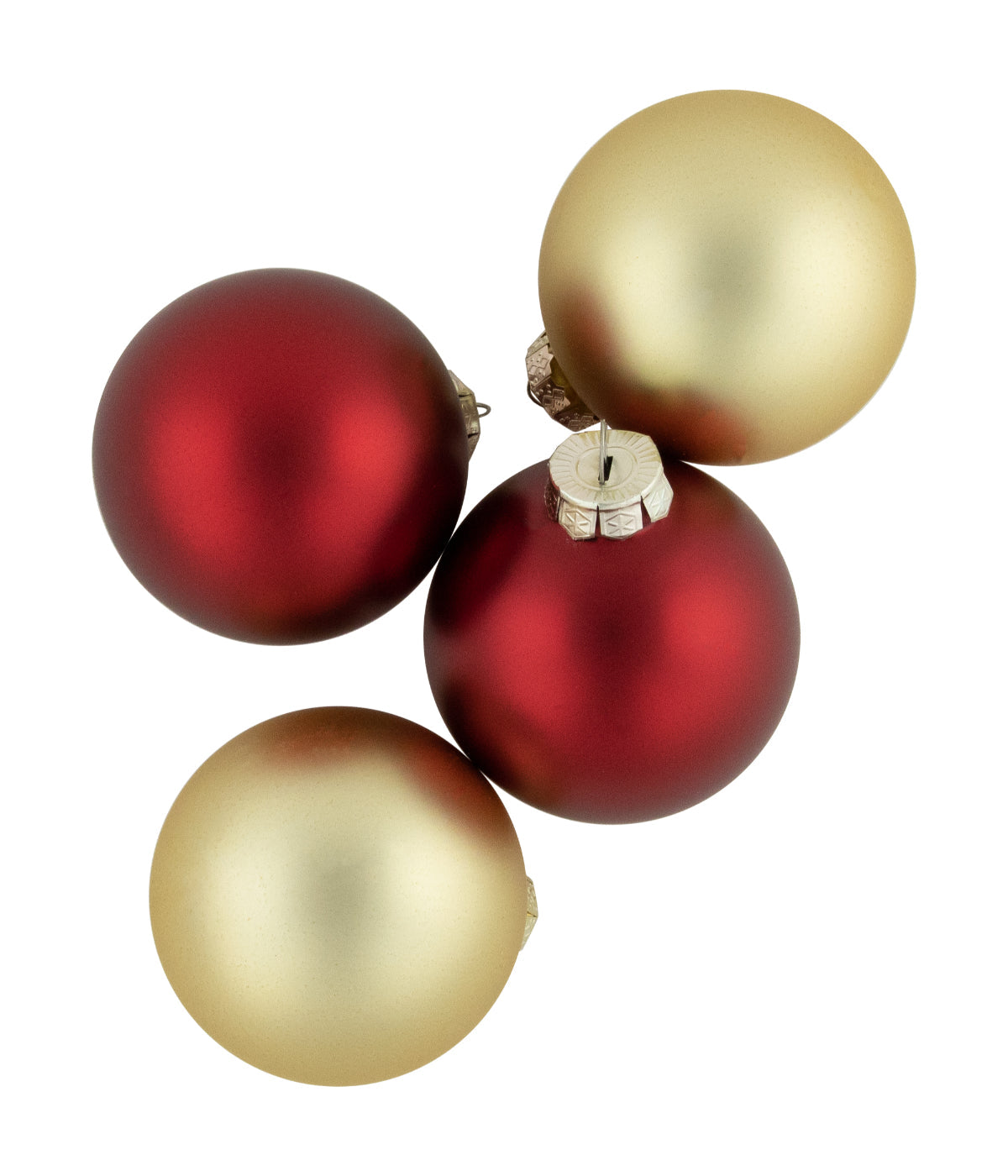  Red & Gold Matte Glass Christmas Ball Ornaments 72 Count, 4