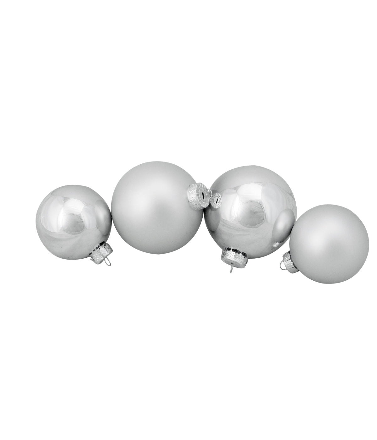  Silver Shiny and Matte Christmas Glass Ball Ornaments 72 Count, 4