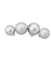 Silver Shiny and Matte Christmas Glass Ball Ornaments 72 Count, 4"