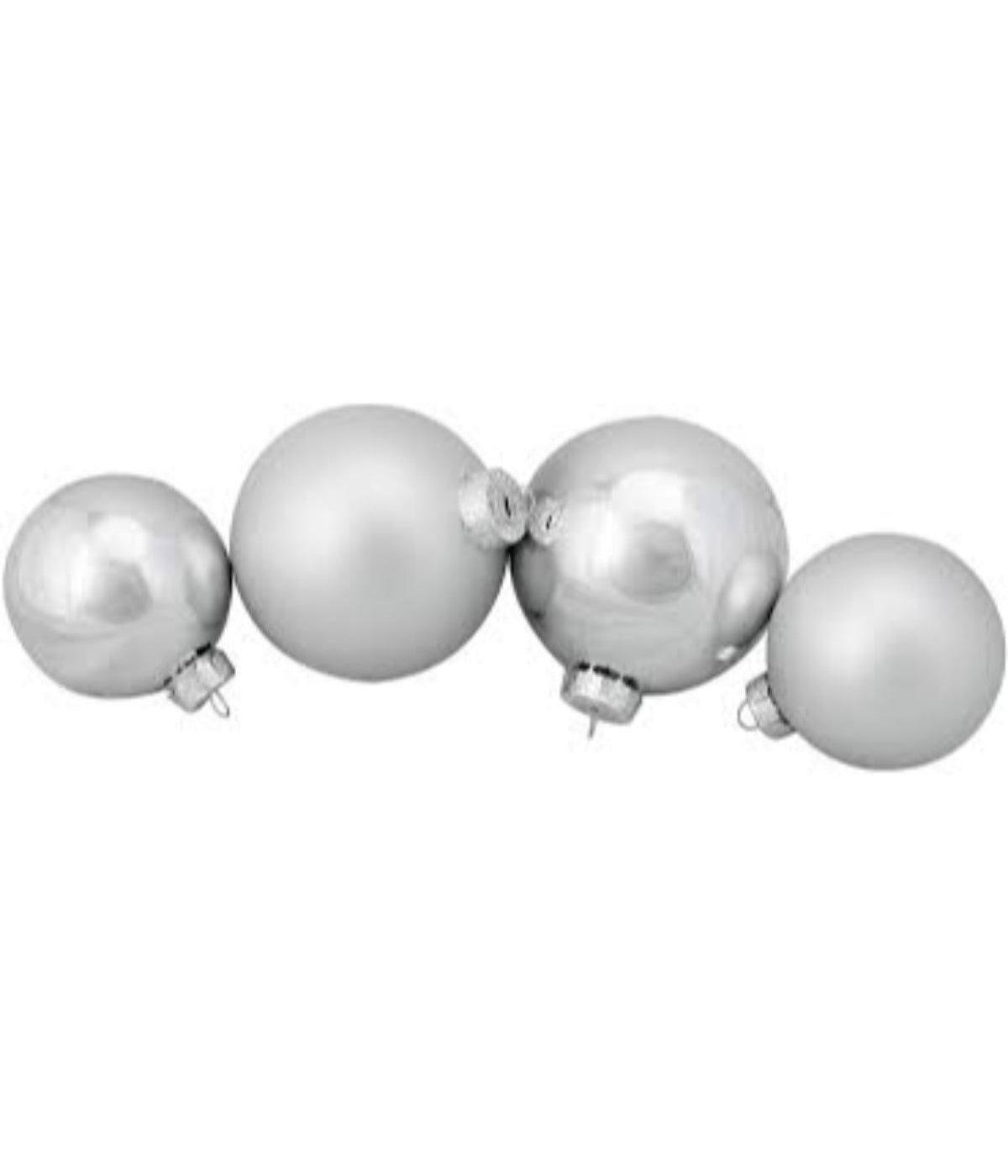  Silver Shiny and Matte Christmas Glass Ball Ornaments 72 Count, 4