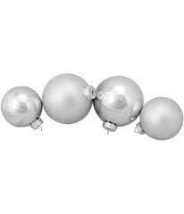 Silver Shiny and Matte Christmas Glass Ball Ornaments 72 Count, 4"