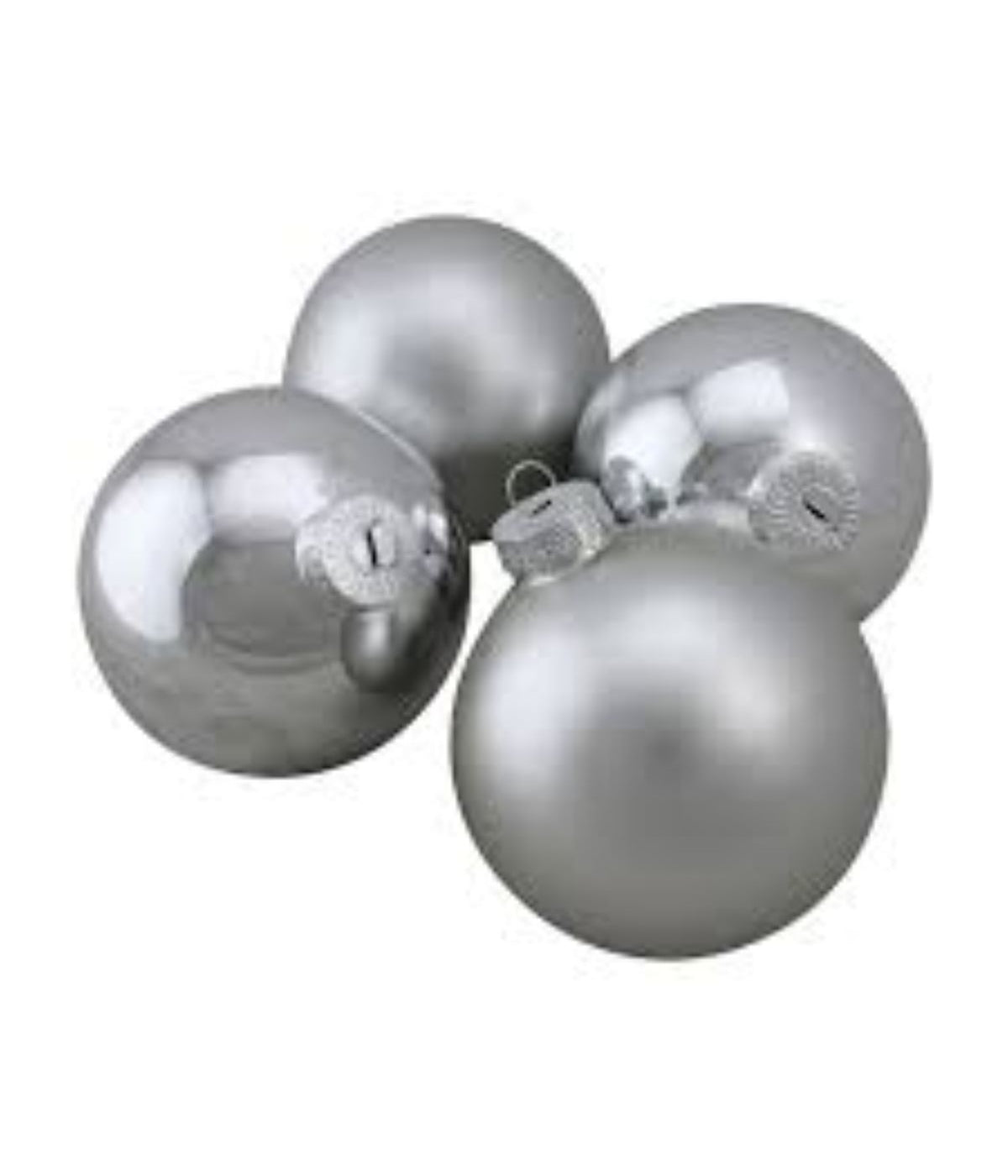  Silver Shiny and Matte Christmas Glass Ball Ornaments 72 Count, 4