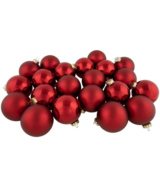 Red Glass Christmas Ball Ornaments 72 Count, 4"