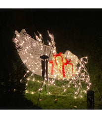 White Pre-Lit Crystal Sleigh Christmas Outdoor DÃ©cor, 48"