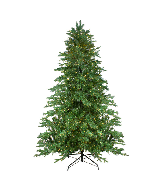 Mont Blanc Fir Artificial Christmas Tree with Pre-Lit Dual Color LED Lights, 7.5'
