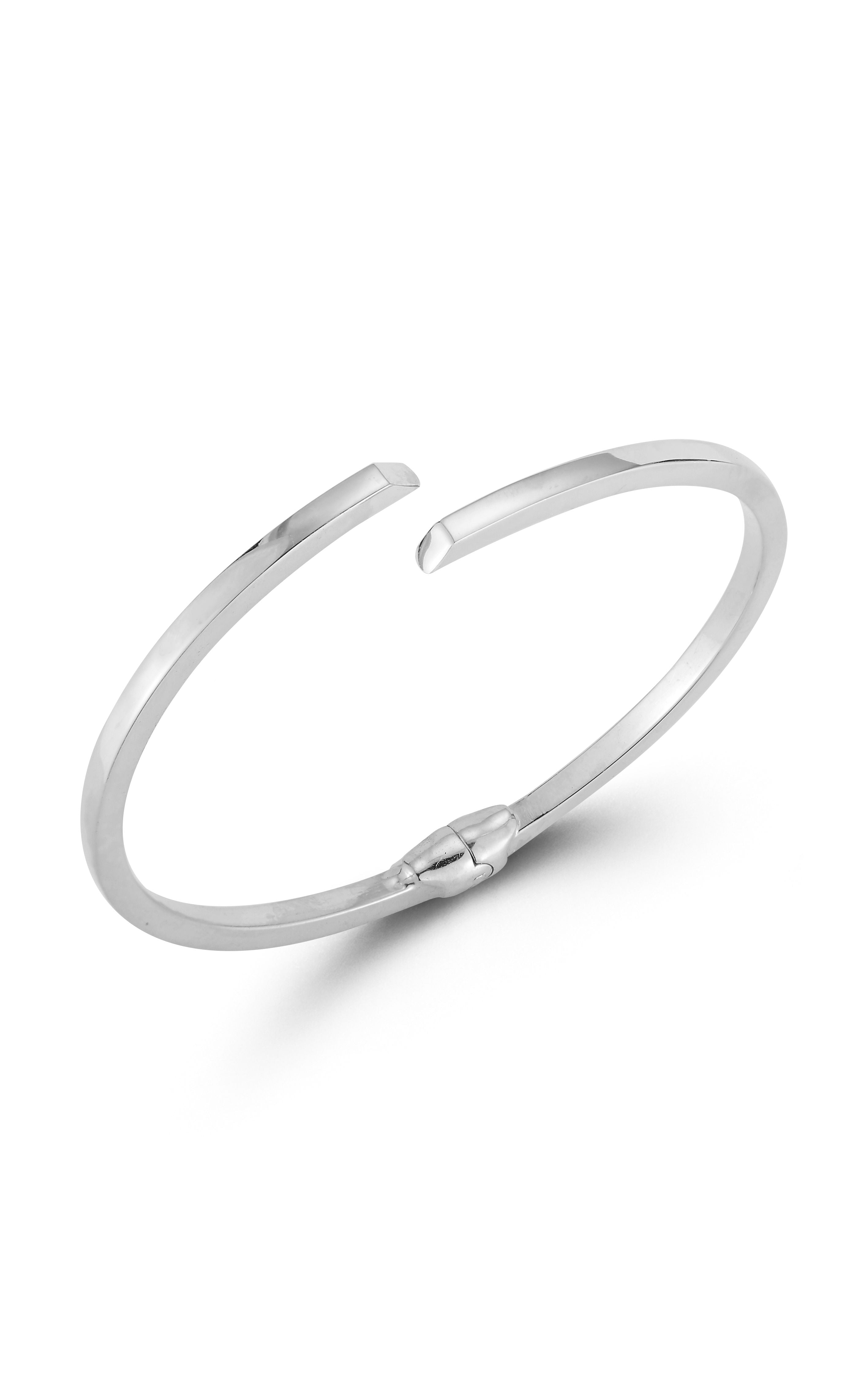  Relativity Bypass Bangle With Hinge - Silver - Bonton