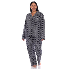 Plus Size Long Sleeve Heart Print Pajama Set