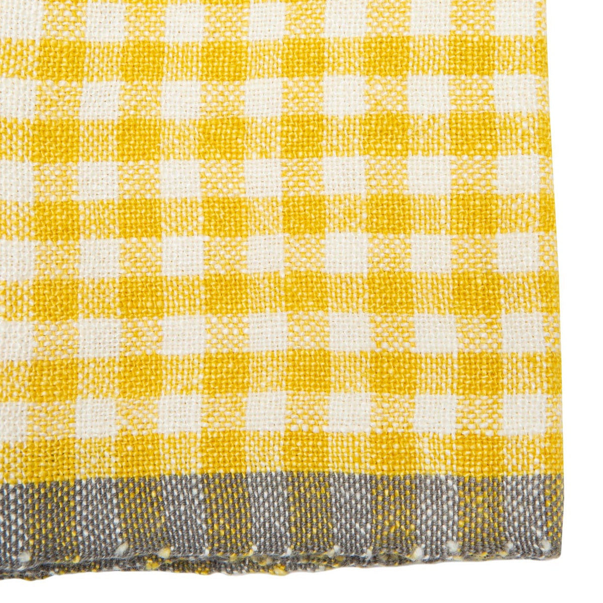  Caravan Two-Tone Gingham Napkins, Set of 4 - Natural & Dijon - Bonton