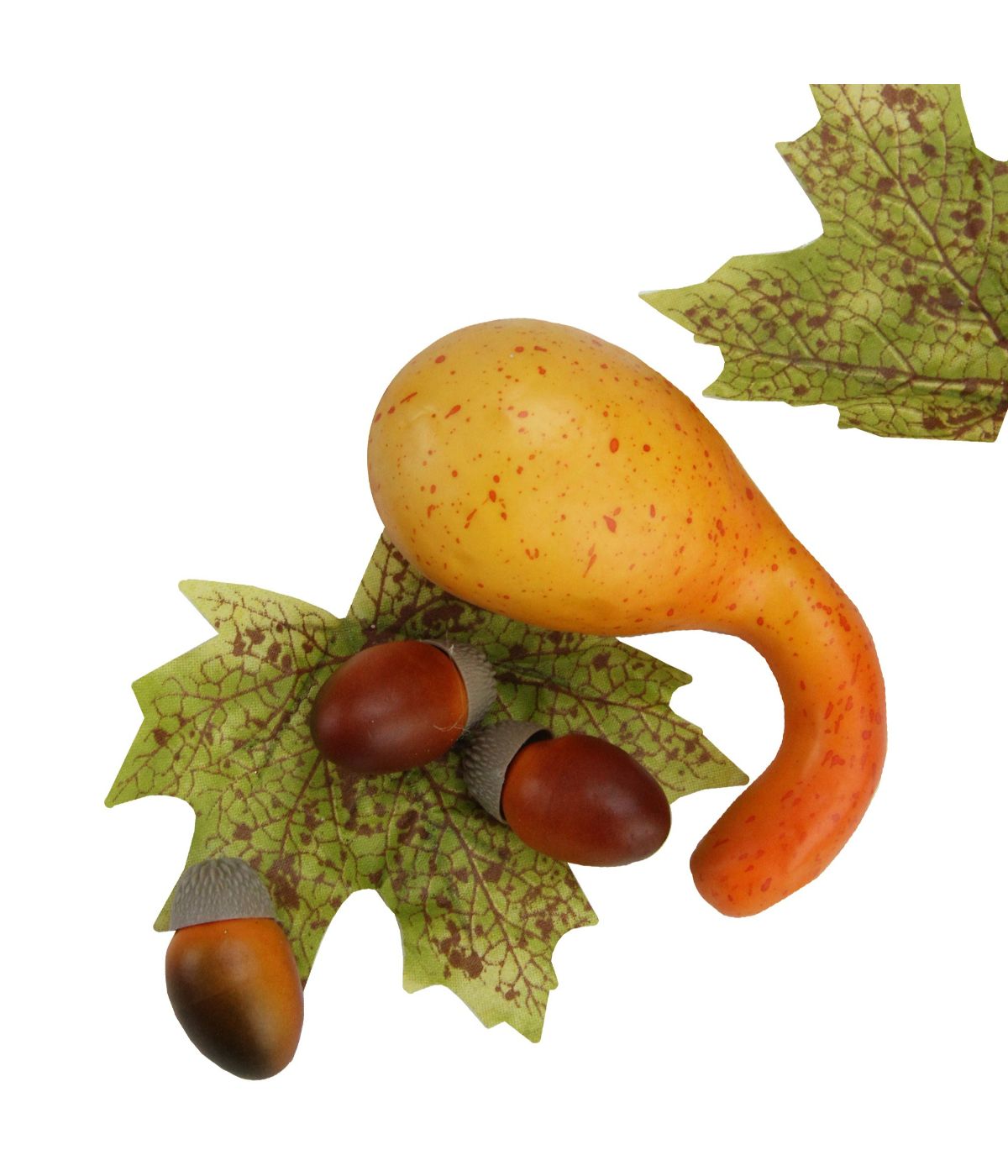  NorthLight Autumn Harvest Artificial Pumpkin Gourd Acorn and Leaf Decoration Set Orange - Orange - Bonton