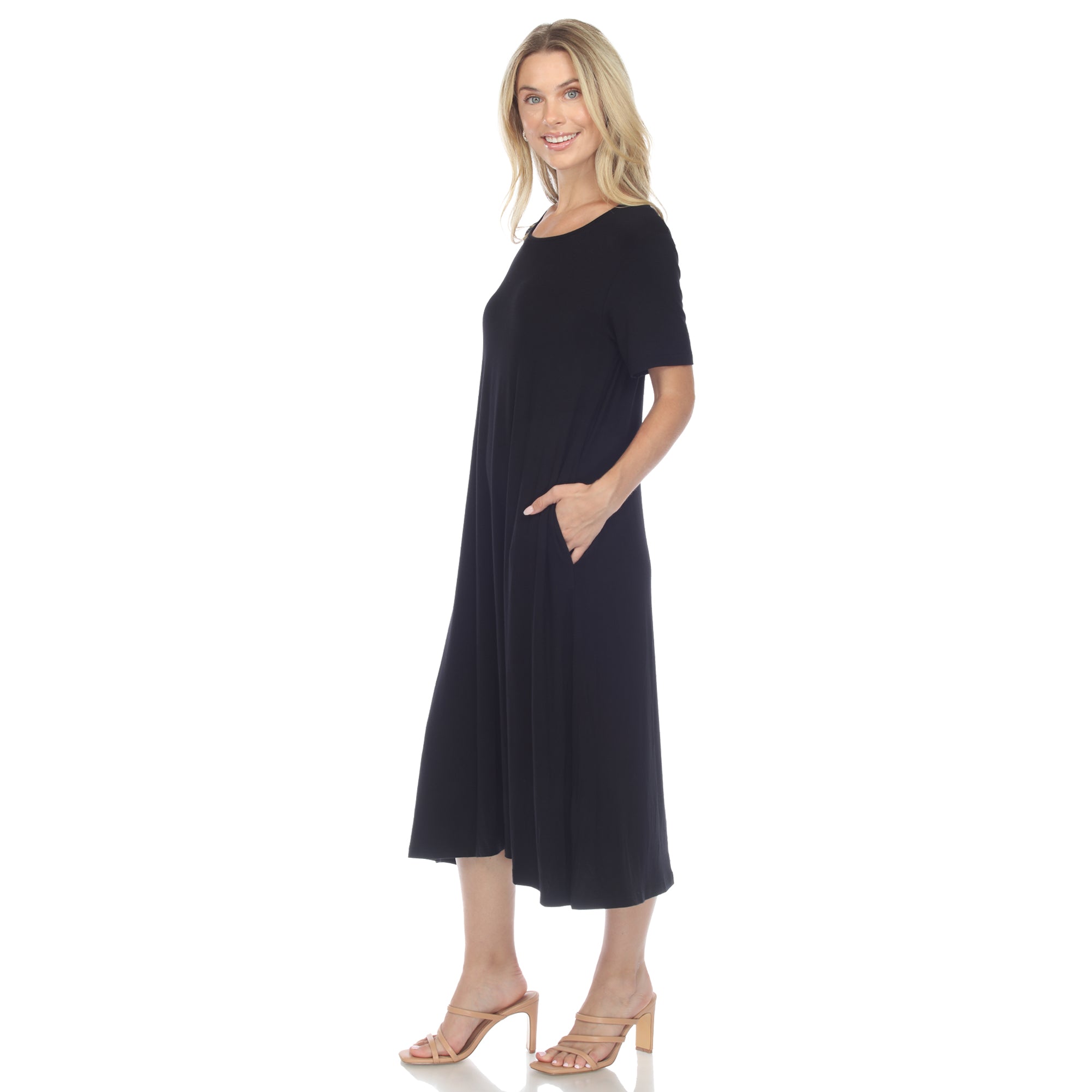  White Mark Women's Short Sleeve Midi Dress - Xlarge - Bonton