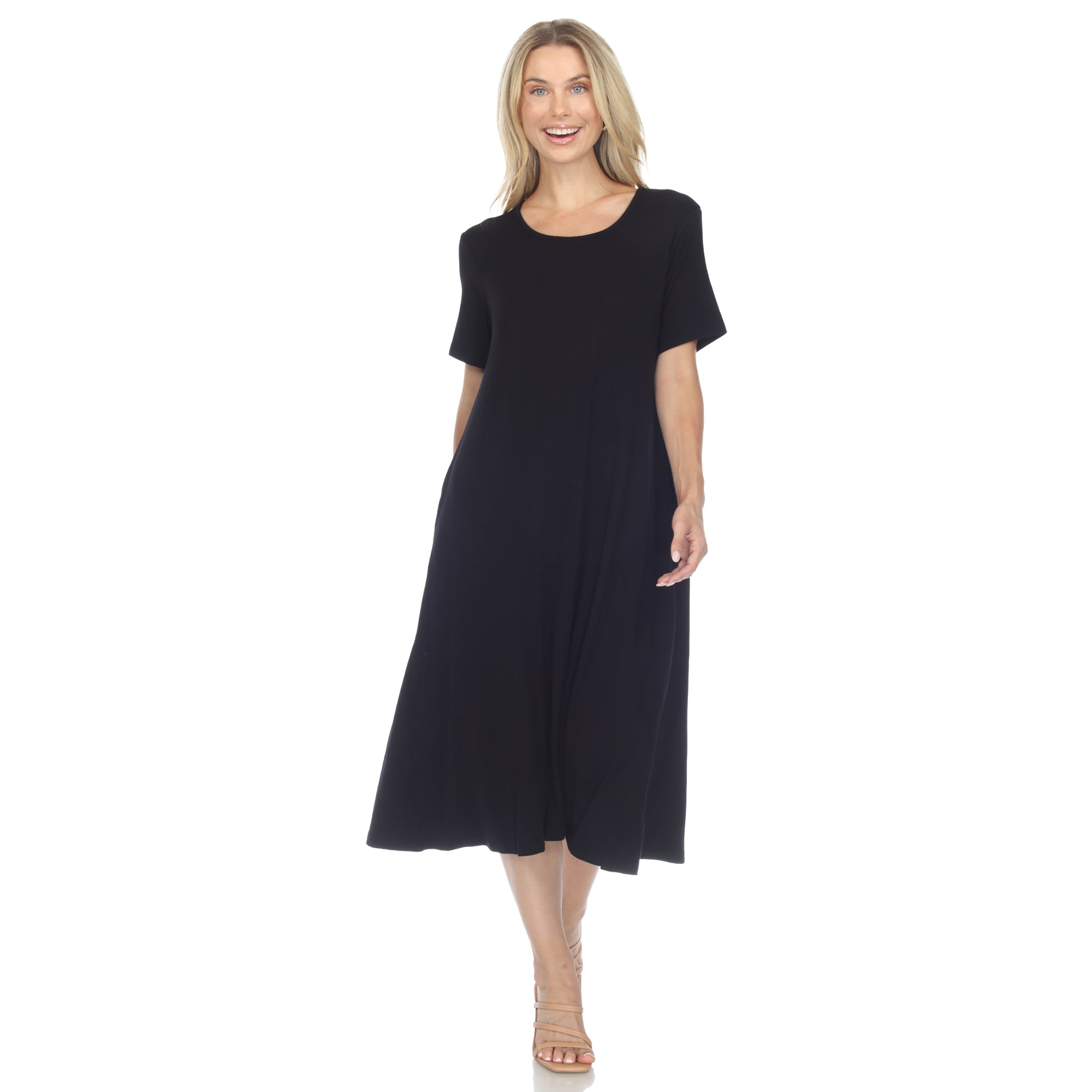  White Mark Women's Short Sleeve Midi Dress - Xlarge - Bonton